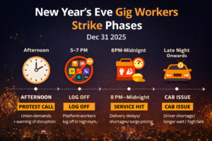 New Year's Eve Gig Workers Strike Phases Dec 31 2025"